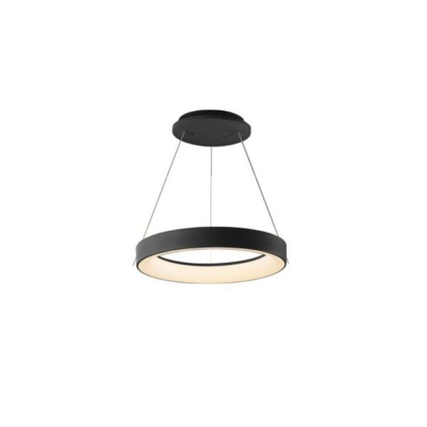 Lámpara colgante LED Niseko II negra con mando, regulable Ø 38 cm