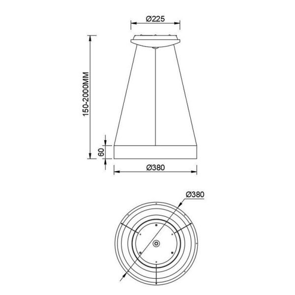 Lampe suspension LED noire Niseko II avec télécommande, dimmable dimensions Ø 38 cm