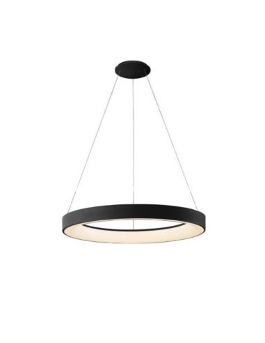 Lámpara colgante LED Niseko II negra con mando, regulable Ø 65 cm