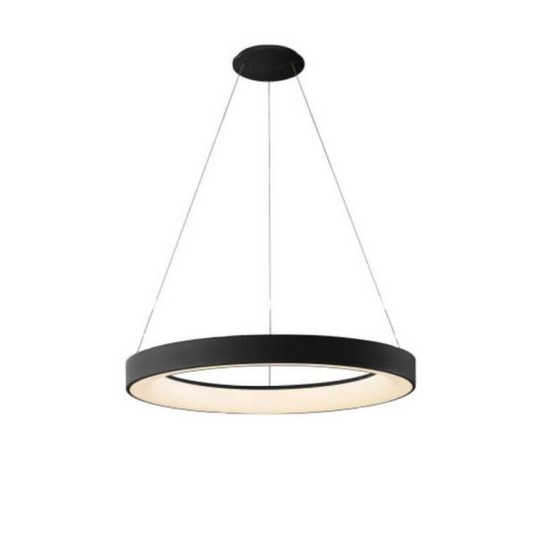 Lámpara colgante LED Niseko II negra con mando, regulable Ø 65 cm
