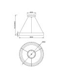 Luminária pendente LED preta Niseko II com controle remoto, regulável Ø 65 cm dimensões
