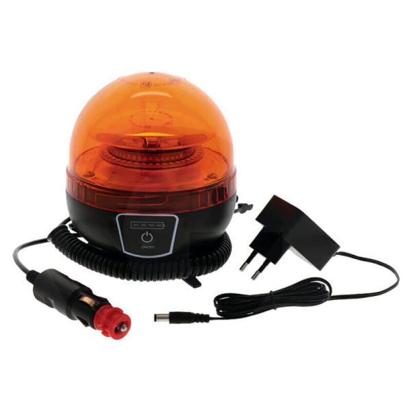 Rotativo LED a batería recargable magnético NR65 TA1 con cable de mechero | LeonLeds