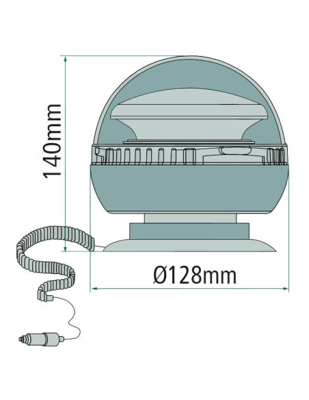 Dimensões Bateria magnética recarregável NR65 TA1 Farol LED com cabo de isqueiro | leonleds