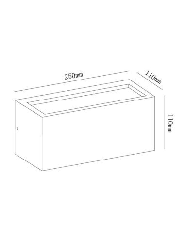 Medidas Aplique para exterior moderno con forma rectangular Utah IP65 8352 Mantra | LeonLeds