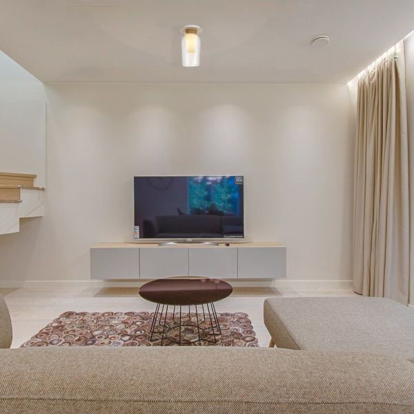 Semiplafón de Techo de cristal Nora el Champ E27  Ø18 cm - blanco/madera, negro/mármol, oro/blanco