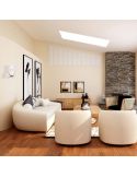 Aplique de pared Nora de cristal 1 Luz el Champ E27 - blanco/madera, negro/mármol, oro/blanco