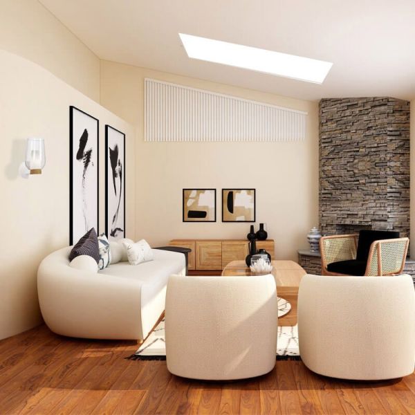 Aplique de pared Nora de cristal 1 Luz el Champ E27 - blanco/madera, negro/mármol, oro/blanco