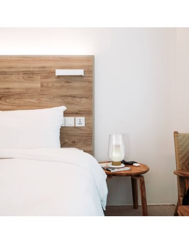 Lámpara de Sobremesa de cristal Nora el Champ 1 Luz E27 Ø18 cm - blanco/madera