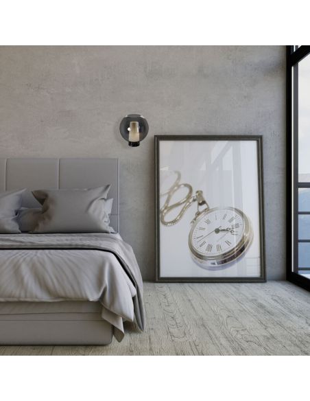 Lámpara de Sobremesa de cristal Nora bola de cristal ø25  - negro/mármol, oro/blanco