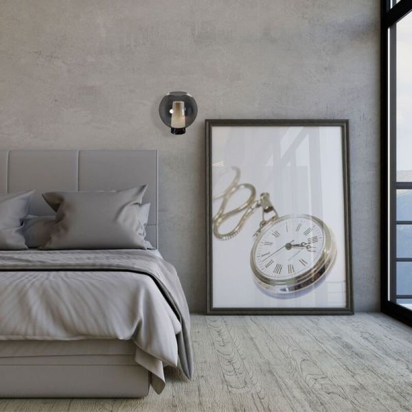 Lampe de table en cristal Nora boule de cristal ø25 - noir/marbre, or/blanc