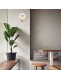 Lámpara de Sobremesa de cristal Nora bola de cristal ø25  - negro/mármol, oro/blanco ambiente