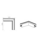 Conector unión en L 90º para carril de superficie magnético interior/exterior Magneto negro - Accesorios medidas