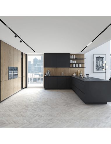 Carril para focos magnéticos 48V de empotrar 1 y 2m negro ambiente