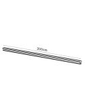Carril para focos magnéticos 48V de empotrar 2m negro