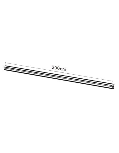 Carril para focos magnéticos 48V de empotrar 2m negro