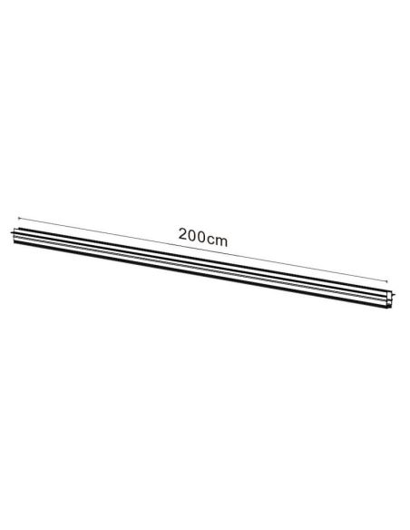 Carril para focos magnéticos 48V de empotrar 2m negro