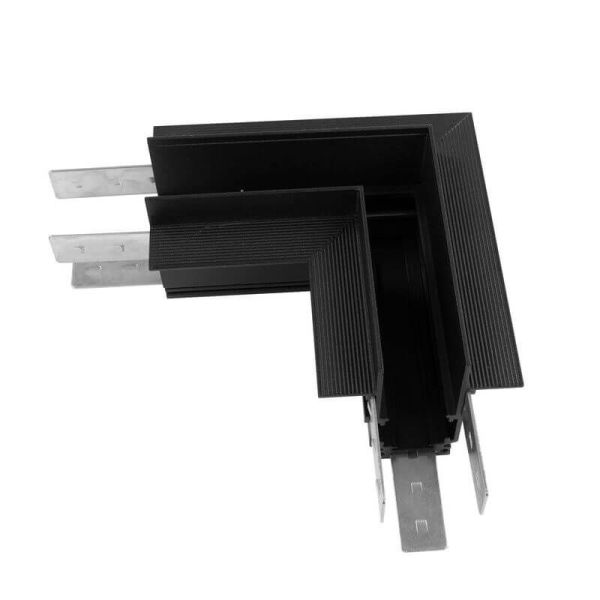 Conector unión en L 90º para carril de empotrar magnético Magneto negro - Accesorios