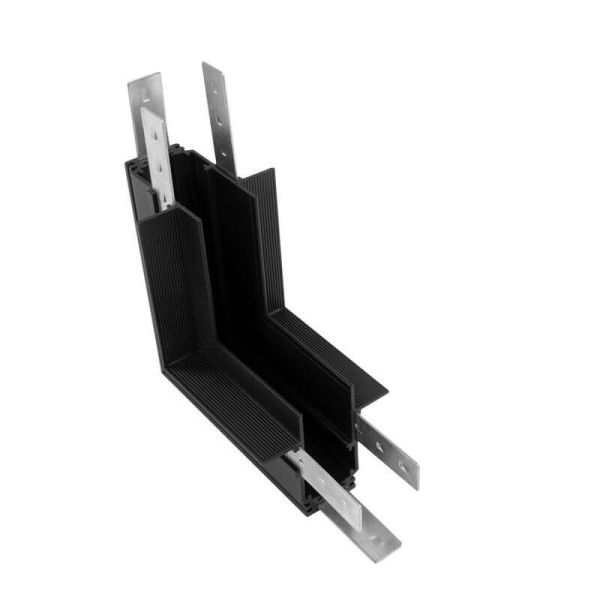 Conector unión en L interior para unir carril de empotrar magnético Magneto negro - Accesorios