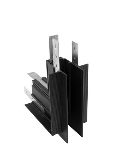 Conector externo de junta em L para unir trilho magneto magnético preto incorporável - Acessórios