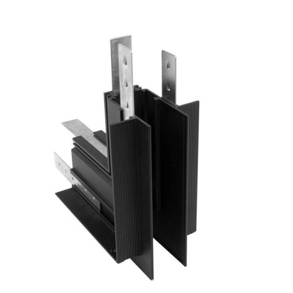 Conector unión en L exterior para unir carril de empotrar magnético Magneto negro - Accesorios