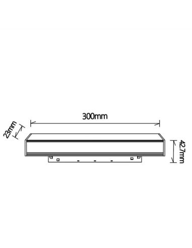 Difusor de foco linear LED trilho magnético preto Magneto 8W e 16W medidas
