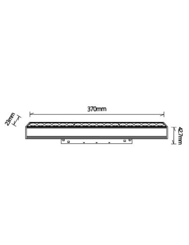 Foco lineal COB LED carril magnético negro Magneto 3.000K 18W  medidas