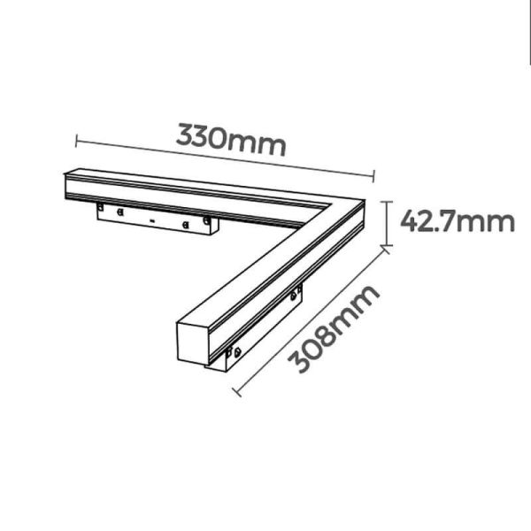 Foco ángulo con difusor LED carril magnético Magneto 16W negro medidas