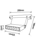 Foco lineal LED carril magnético 6 Luces Magneto negro 10W medidas