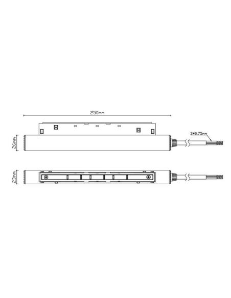 Alimentador para carril magnético Magneto 48V en 100W