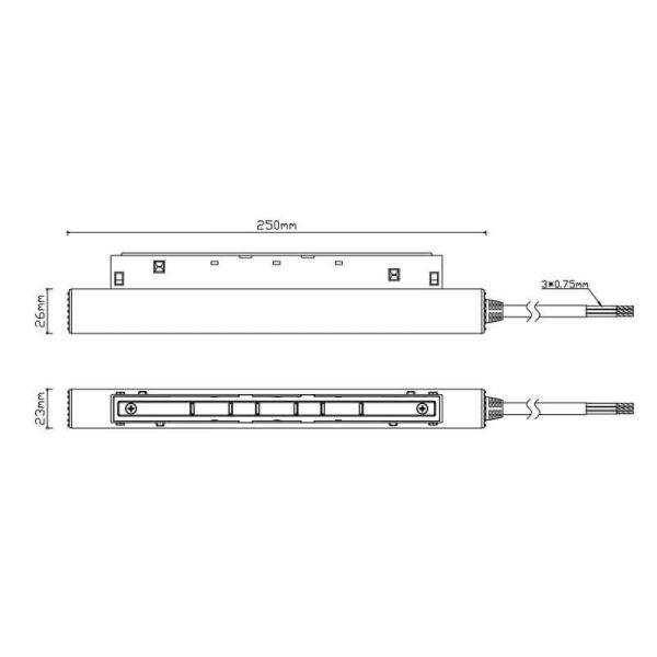 Alimentador para carril magnético Magneto 48V en 100W