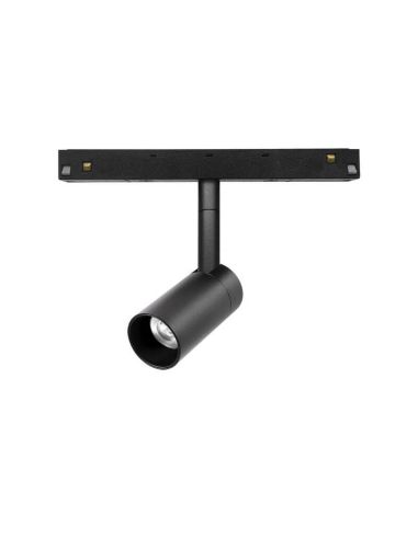Foco LED orientable de carril magnético Magneto 5W 3000K negro Regulable en intensidad Triac
