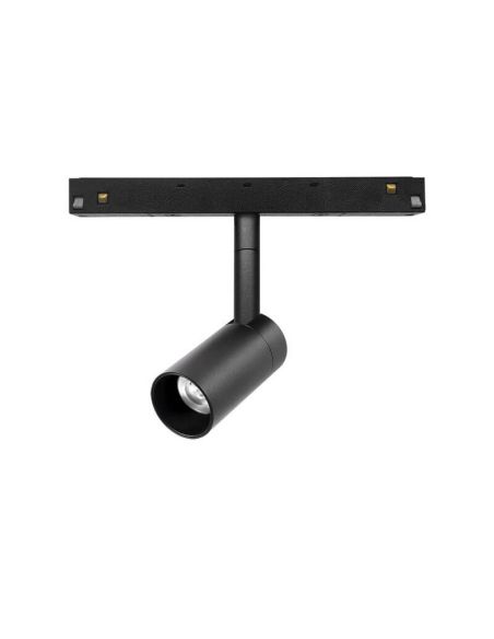 Foco LED orientable de carril magnético Magneto 5W 3000K negro Regulable en intensidad Triac