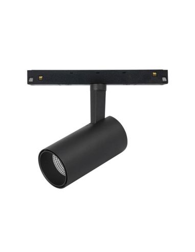 Foco LED orientable de carril magnético Magneto 20W 3000K negro Regulable en intensidad Triac