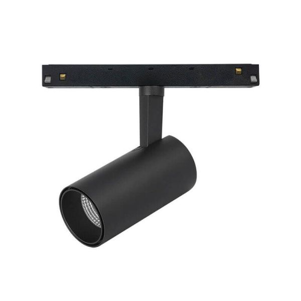 Foco LED orientable de carril magnético Magneto 20W 3000K negro Regulable en intensidad Triac