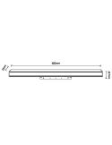 Diffuseur à focalisation linéaire LED rail magnétique Magneto noir 16W 3000K Intensité variable Mesures Triac