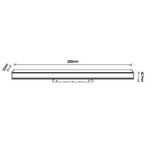 Foco Lineal difusor LED carril magnético Magneto negro 16W 3000K Regulable en intensidad Triac medidas