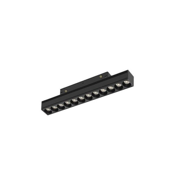 Foco Lineal COB LED difusor para carril magnético Magneto negro 12W 3000K Regulable en intensidad Triac