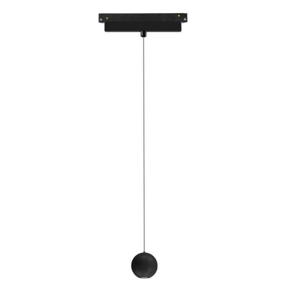 Foco colgante LED en forma de bola para carril magnético Magneto 7W 3000K negro Regulable en intensidad Triac
