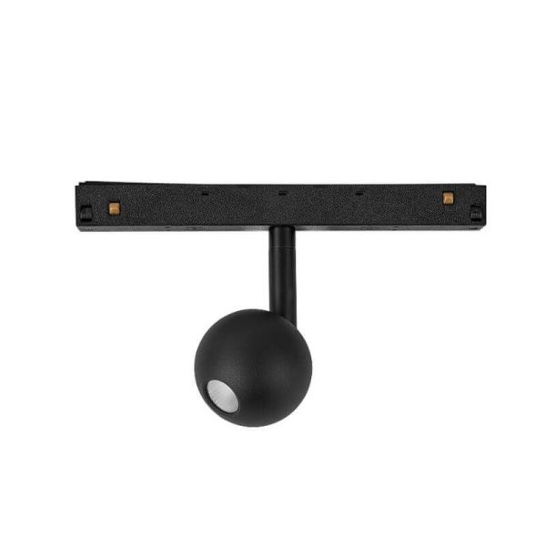 Foco LED en forma de Bola para carril magnético Magneto 7W 3000K negro Regulable en intensidad Triac