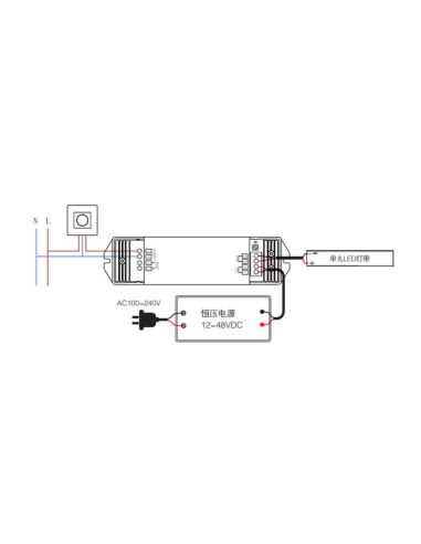 Controlador Triac 12-48V para carril magnético Magneto medidas