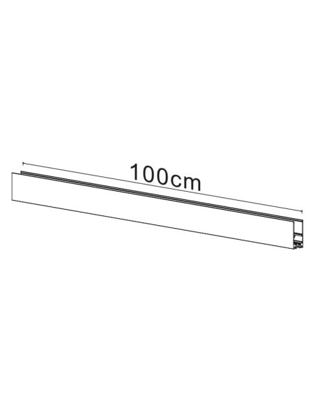 Carril para focos magnéticos de superficie 48V Magneto 1m  negro medidas