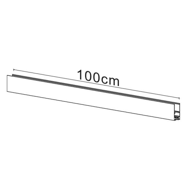 Carril para focos magnéticos de superficie 48V Magneto 1m  negro medidas