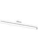 Carril para focos magnéticos de superficie 48V Magneto 2m negro medidas