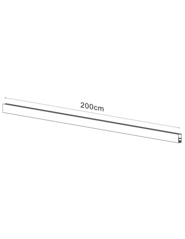 Rail pour spots à surface magnétique 48V Magneto 2m mesures noires