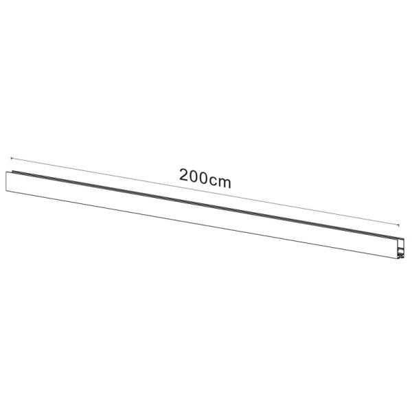 Carril para focos magnéticos de superficie 48V Magneto 2m negro medidas