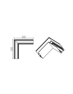 Conector en L 90º carril magnético Magneto negro 2