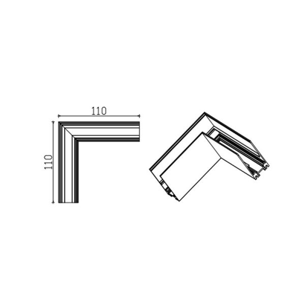 Connecteur L 90º rail magnétique...