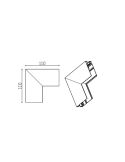 Conector en L INTERNA carril magnético Magneto negro medidas