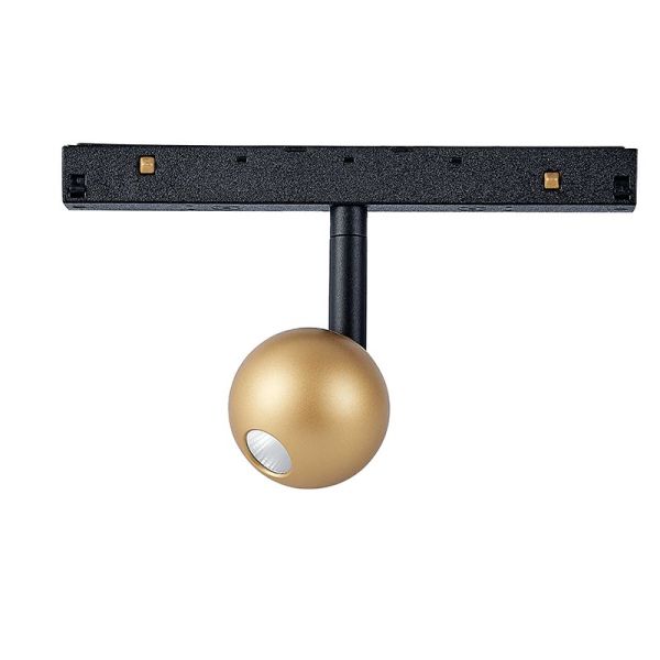Spot LED boule pour rail magnétique Magneto 7W 3000K noir/or Avec et Sans TRIAC