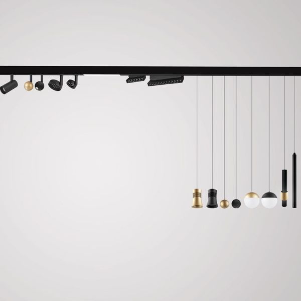 Suspension Pagoda LED rail magnétique Magneto 12W 3000K noir Avec et sans TRIAC ambiant